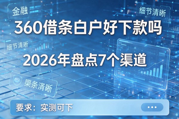 360借条白户好下款吗 2026年盘点7个渠道 实测可下！