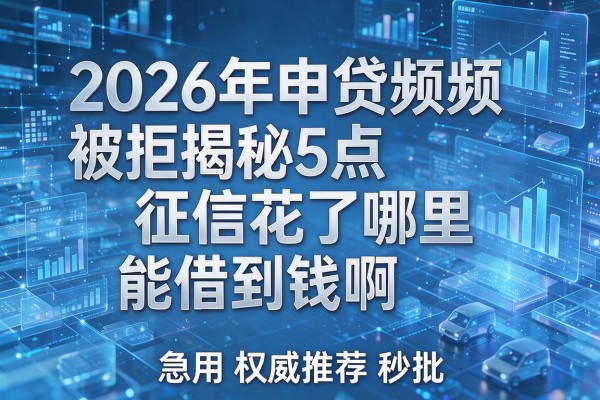 2026年申贷频频被拒揭秘5点征信花了哪里能借到钱啊急用权威推荐秒批!