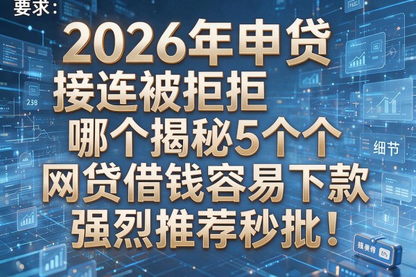2026年申贷接连被拒揭秘5个哪个网贷借钱容易下款强烈推荐秒批!