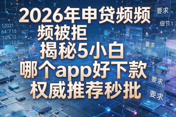 2026年申贷频频被拒揭秘5小白哪个app好下款权威推荐秒批!