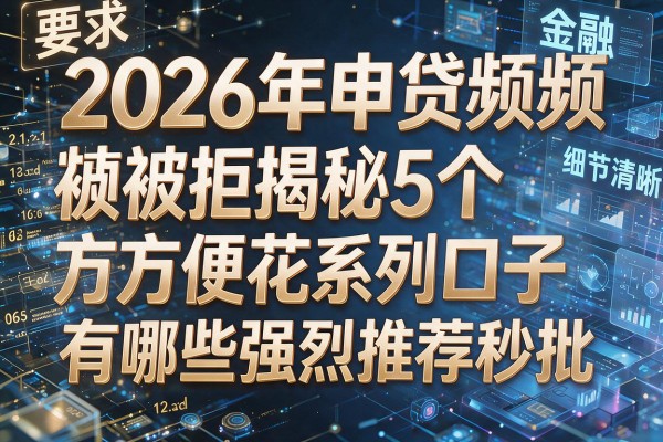 2026年申贷频频被拒揭秘5个方便花系列口子有哪些强烈推荐秒批！