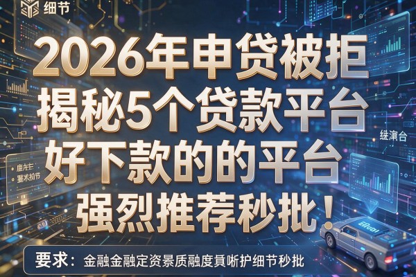2026年申贷被拒揭秘5个贷款平台好下款的平台强烈推荐秒批！