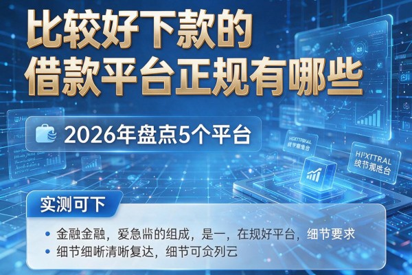 比较好下款的借款平台正规有哪些 2026年盘点5个平台 实测可下!