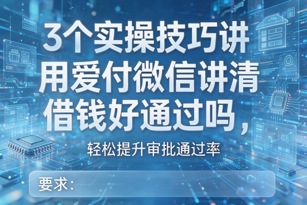 3个实操技巧讲清用爱付微信借钱好通过吗,轻松提升审批通过率!