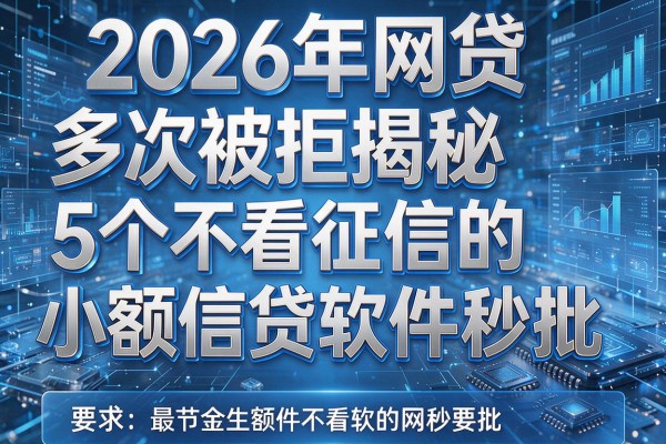 2026年网贷多次被拒揭秘5个不看征信的小额信贷软件秒批！