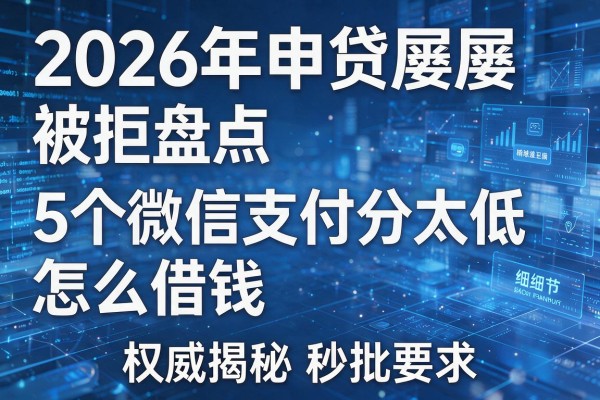 2026年申贷屡屡被拒盘点5个微信支付分太低怎么借钱权威揭秘秒批！