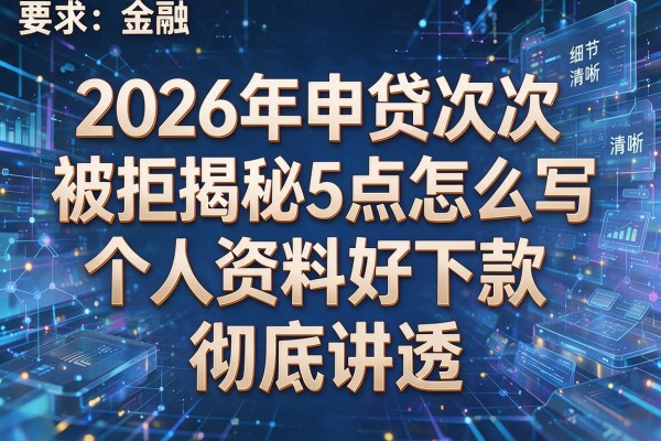 2026年申贷次次被拒揭秘5点怎么写个人资料好下款彻底讲透！