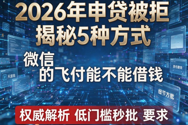 2026年申贷被拒揭秘5种方式微信的飞付能不能借钱权威解析低门槛秒批!