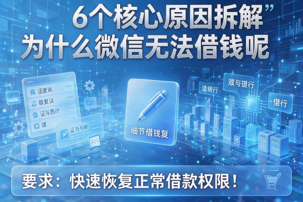 6个核心原因拆解为什么微信无法借钱呢，快速恢复正常借款权限！