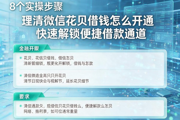 8个实操步骤理清微信花贝借钱怎么开通快速解锁便捷借款通道!