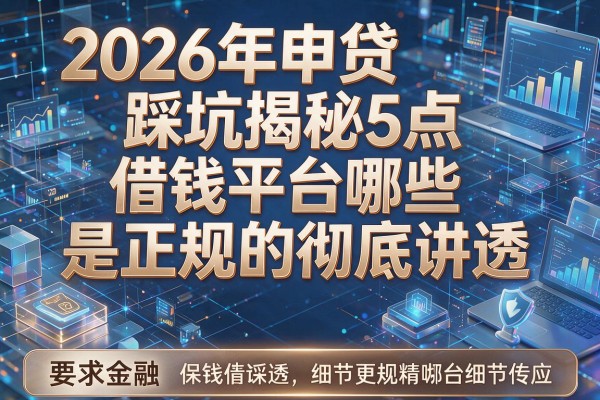 2026年申贷踩坑揭秘5点借钱平台哪些是正规的彻底讲透!