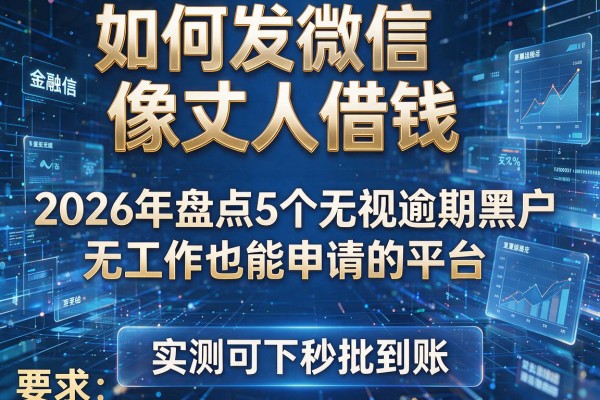 如何发微信像丈人借钱 2026年盘点5个无视逾期黑户无工作也能申请的平台 实测可下秒批到账！
