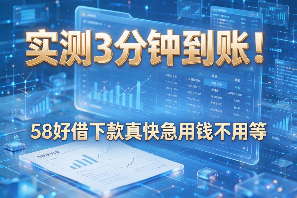 实测3分钟到账！58好借下款真快急用钱不用等！