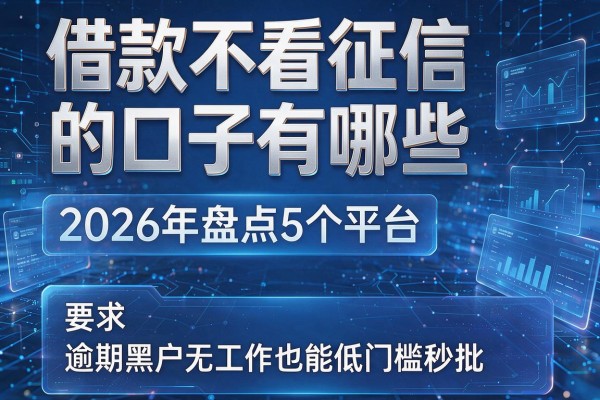借款不看征信的口子有哪些 2026年盘点5个平台 逾期黑户无工作也能低门槛秒批