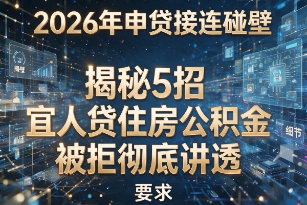 2026年申贷接连碰壁揭秘5招宜人贷住房公积金被拒彻底讲透!