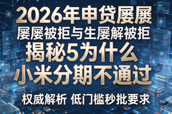 2026年申贷屡屡被拒揭秘5为什么小米分期不通过权威解析低门槛秒批!