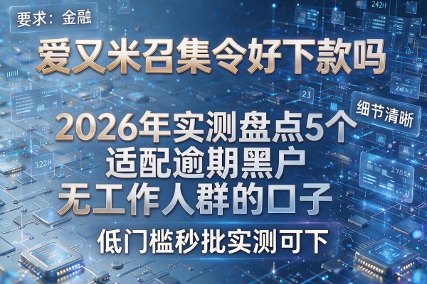 爱又米召集令好下款吗 2026年实测盘点5个适配逾期黑户无工作人群的口子 低门槛秒批实测可下!