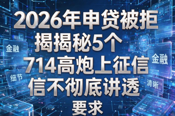 2026年申贷被拒揭秘5个714高炮上征信不彻底讲透!