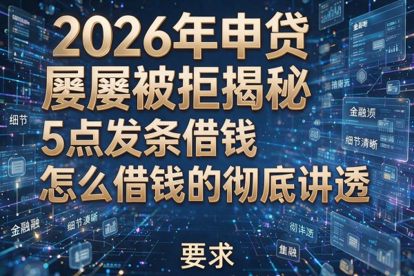 2026年申贷屡屡被拒揭秘5点发条借钱怎么借钱的彻底讲透！