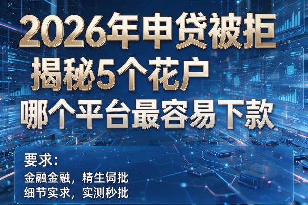 2026年申贷被拒揭秘5个花户哪个平台最容易下款实测秒批！