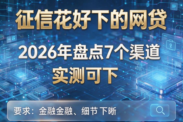 征信花好下的网贷 2026年盘点7个渠道 实测可下!