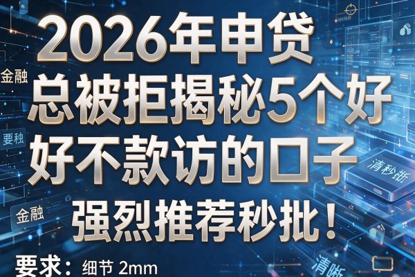 2026年申贷总被拒揭秘5个好下款不回访的口子强烈推荐秒批!
