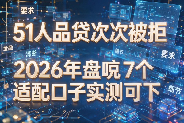 51人品贷次次被拒 2026年盘点7个适配口子实测可下!