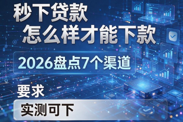 秒下贷款怎么样才能下款 2026盘点7个渠道 实测可下!