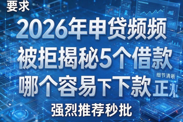 2026年申贷频频被拒揭秘5个借款哪个正规容易下款强烈推荐秒批！
