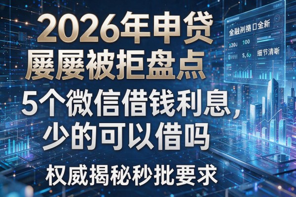 2026年申贷屡屡被拒盘点5个微信借钱利息少的可以借吗权威揭秘秒批！