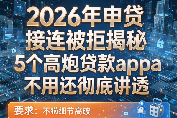 2026年申贷接连被拒揭秘5个高炮贷款app不用还彻底讲透!
