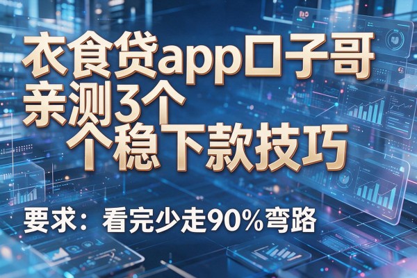 衣食贷app口子哥亲测3个稳下款技巧,看完少走90%弯路!