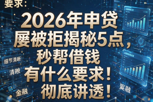 2026年申贷屡被拒揭秘5点秒帮借钱有什么要求彻底讲透!