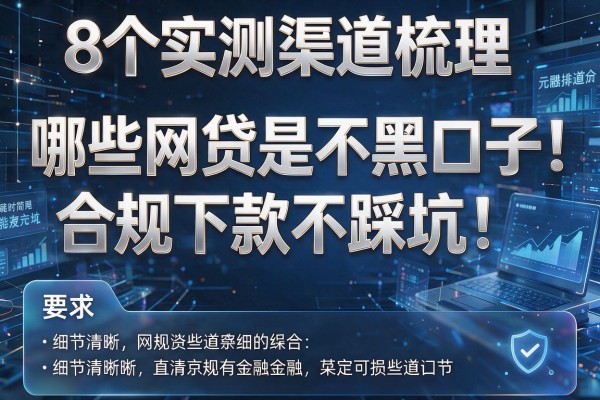 8个实测渠道梳理哪些网贷是不黑口子,合规下款不踩坑!