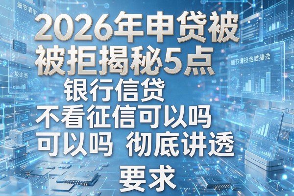 2026年申贷被拒揭秘5点银行信贷不看征信可以吗彻底讲透!