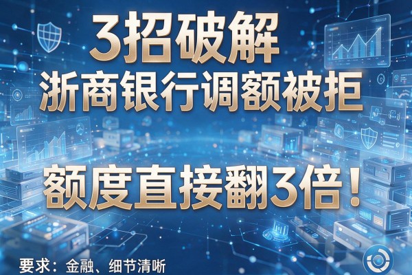 3招破解浙商银行调额被拒,额度直接翻3倍!