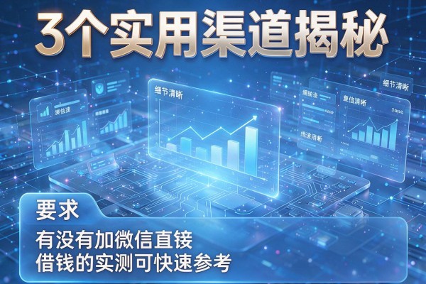 3个实用渠道揭秘有没有加微信直接借钱的实测可快速参考!