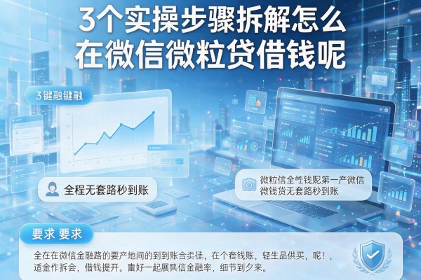 3个实操步骤拆解怎么在微信微粒贷借钱呢,全程无套路秒到账!