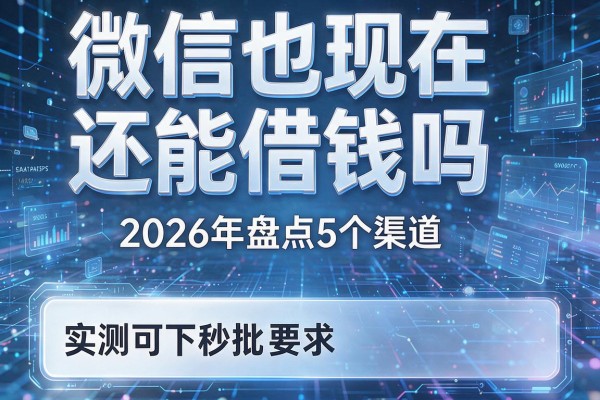 微信也现在还能借钱吗 2026年盘点5个渠道 实测可下秒批！