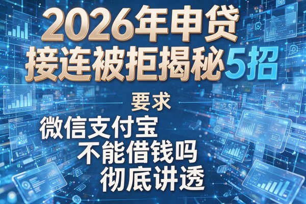 2026年申贷接连被拒揭秘5招微信支付宝不能借钱吗彻底讲透!
