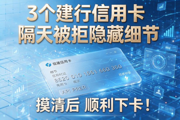3个建行信用卡隔天被拒隐藏细节,摸清后顺利下卡!