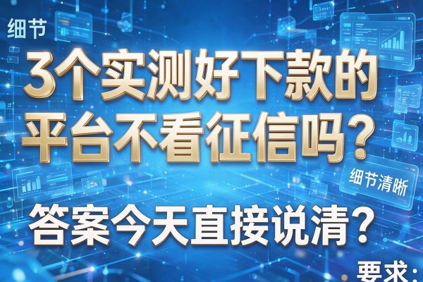 3个实测好下款的平台不看征信吗?答案今天直接说清!
