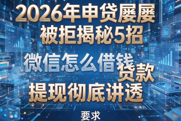 2026年申贷屡屡被拒揭秘5招微信怎么借钱贷款提现彻底讲透!
