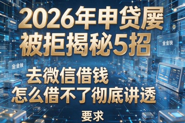 2026年申贷屡屡被拒揭秘5招去微信借钱怎么借不了彻底讲透!