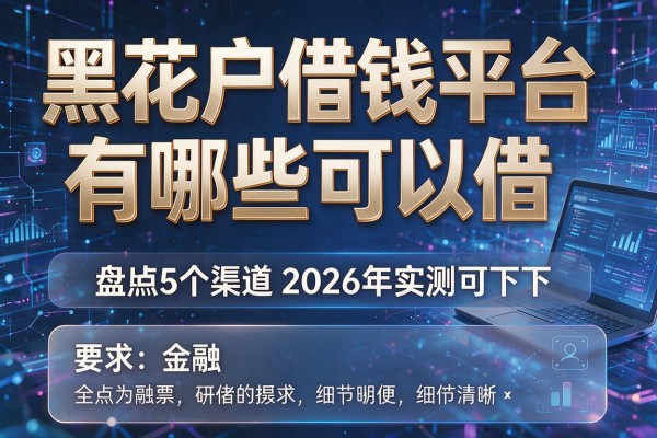 黑花户借钱平台有哪些可以借 盘点5个渠道2026年实测可下!