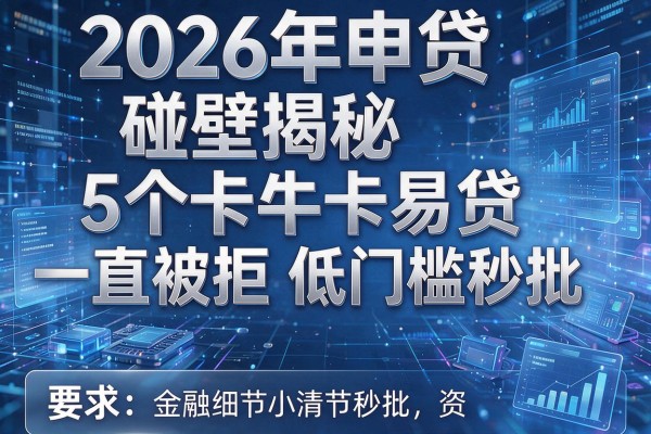 2026年申贷碰壁揭秘5个卡牛卡易贷一直被拒低门槛秒批!