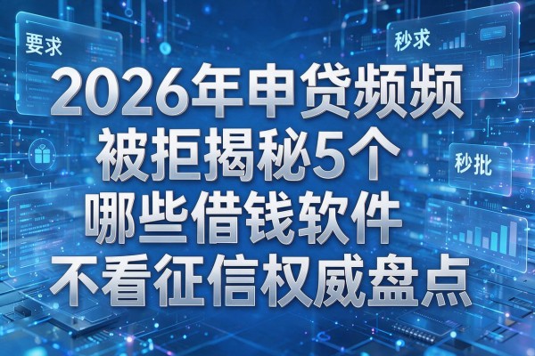 2026年申贷频频被拒揭秘5个哪些借钱软件不看征信权威盘点秒批!