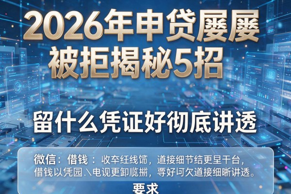 2026年申贷屡屡被拒揭秘5招微信借钱留什么凭证好彻底讲透!