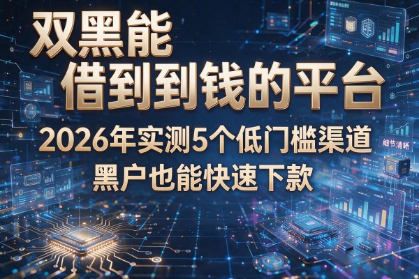 双黑能借到钱的平台 2026年实测5个低门槛渠道 黑户也能快速下款!