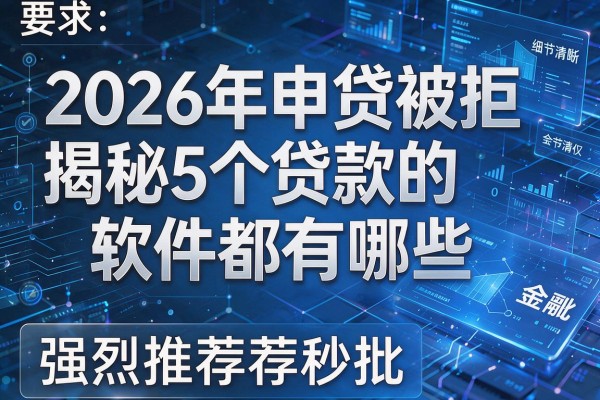 2026年申贷被拒揭秘5个贷款的软件都有哪些强烈推荐秒批!